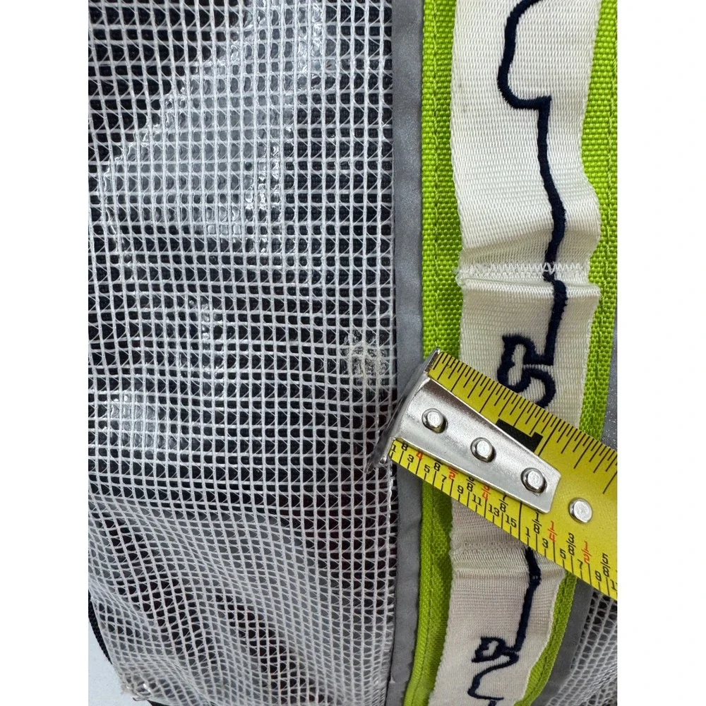 Vineyard Vines Navy Blue Lime Green Whale Logo Mesh Pocket Backpack RN 134578